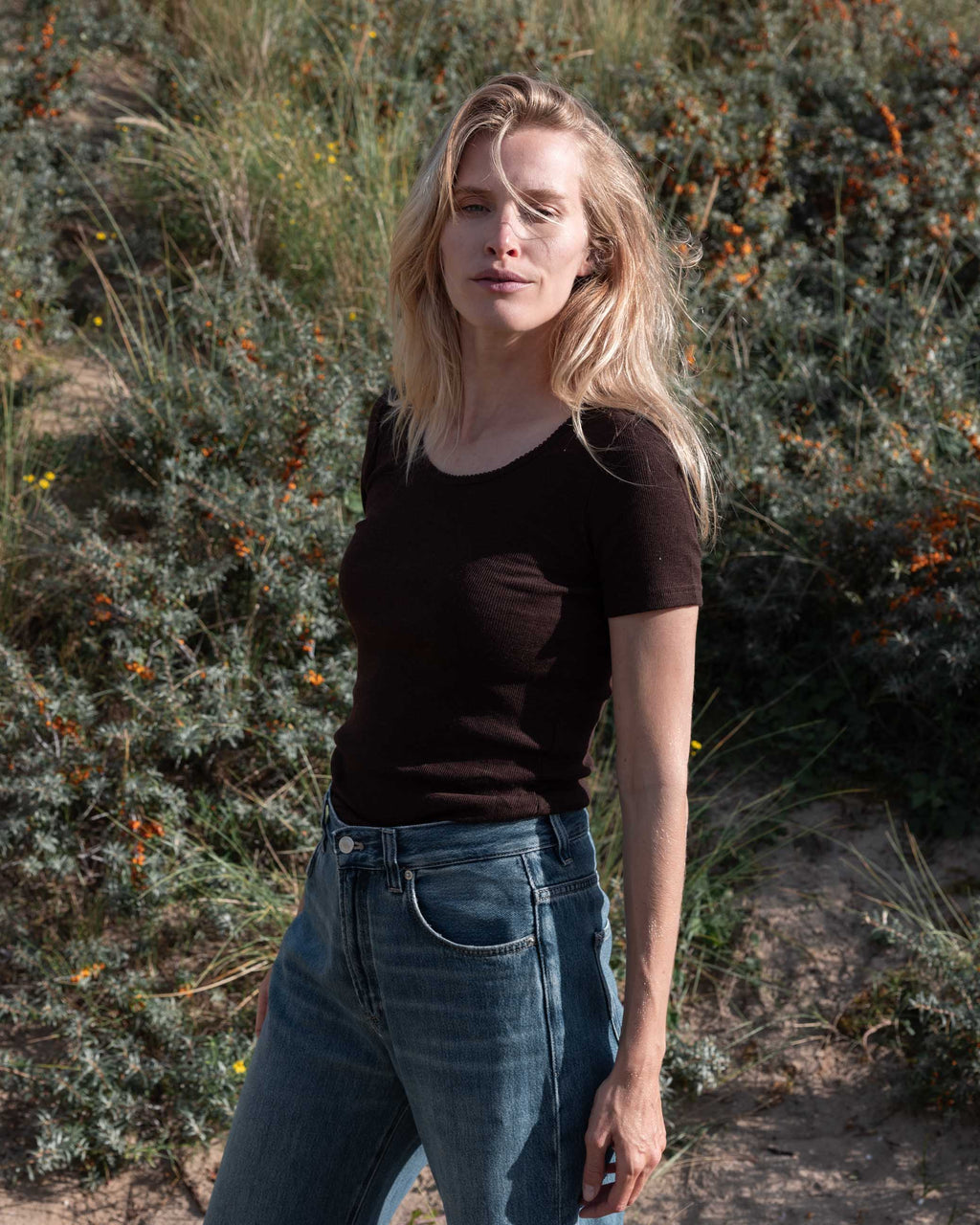 Women's shirt short sleeves tiny rib wool - kladdkaka