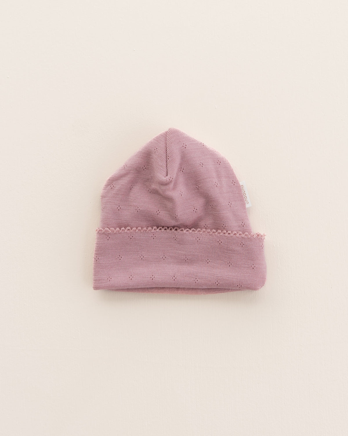 Baby hat pointelle wool/silk - cameo rose
