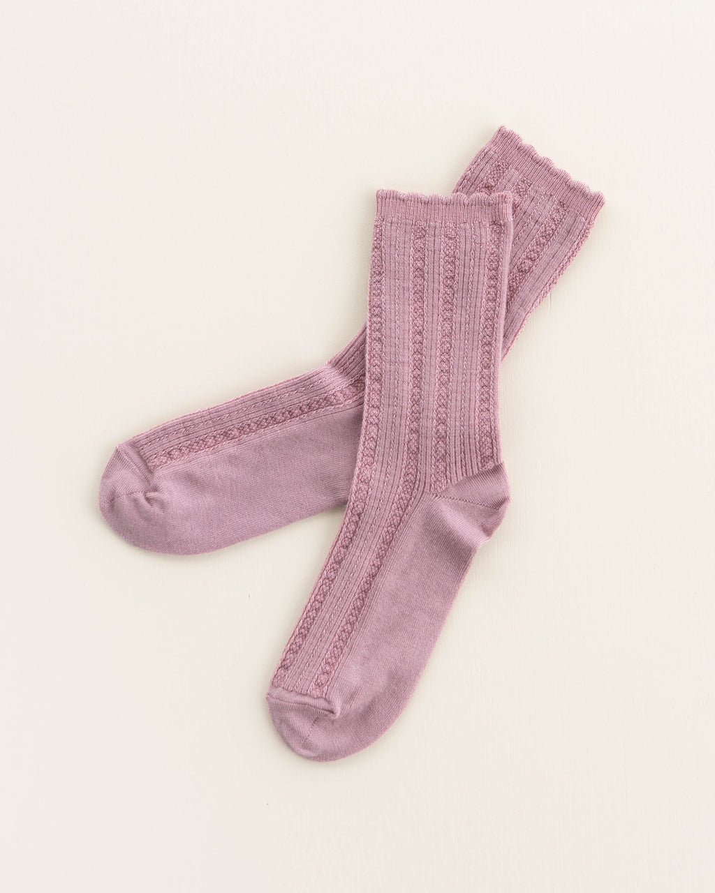 Ajour women's socks made of wool - cameo rose