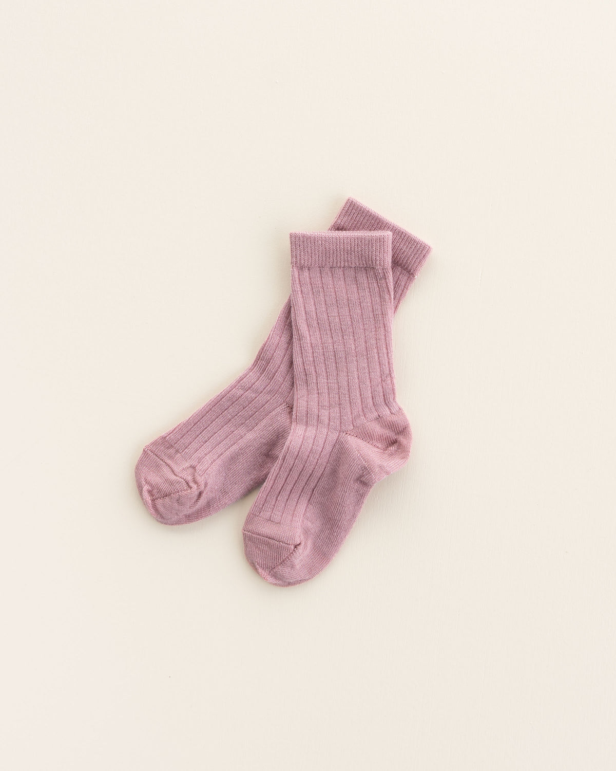 Rippsocken aus Wolle für Kinder - cameo rose 