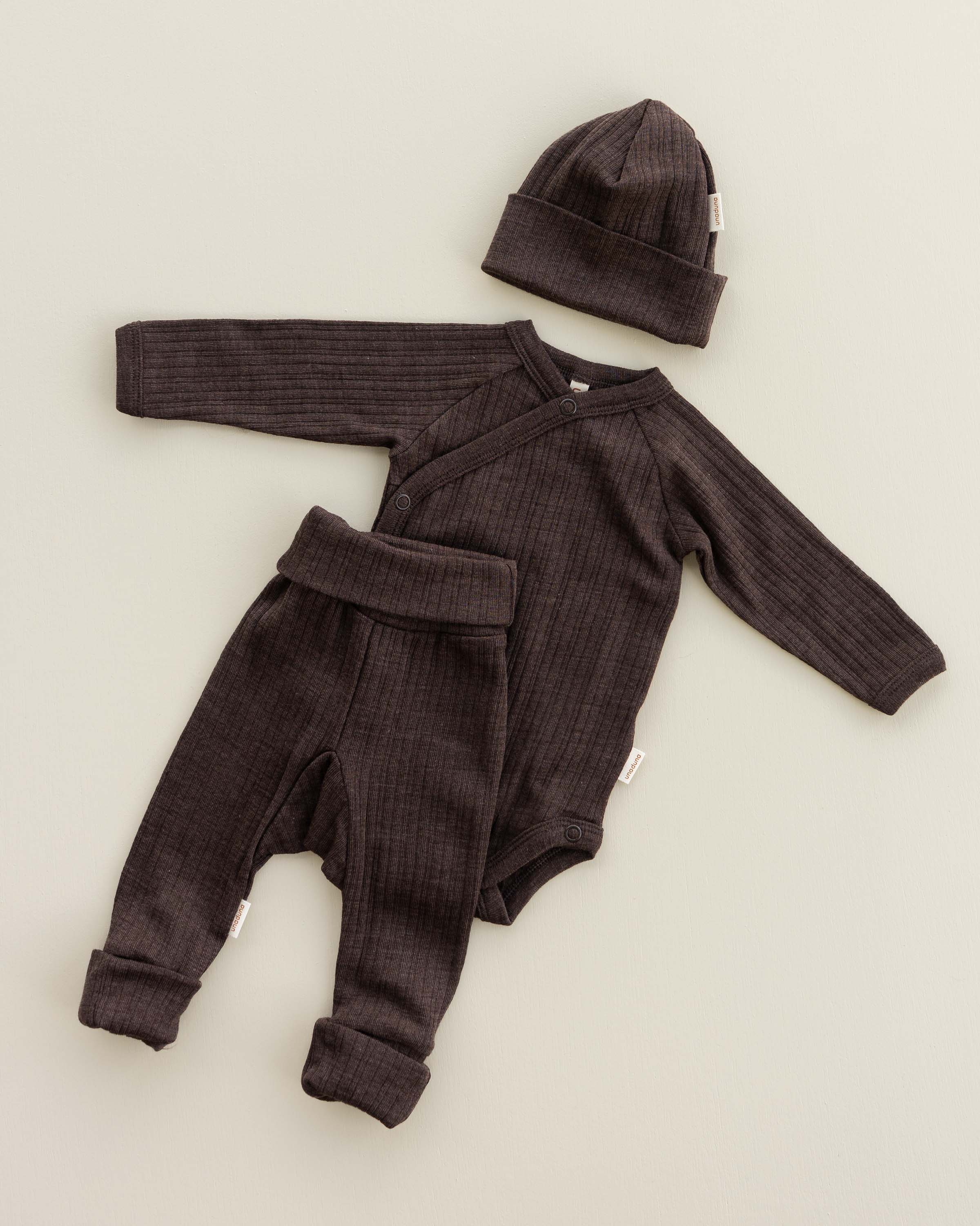 Beanie Rippe Wolle/Seide - cocoa