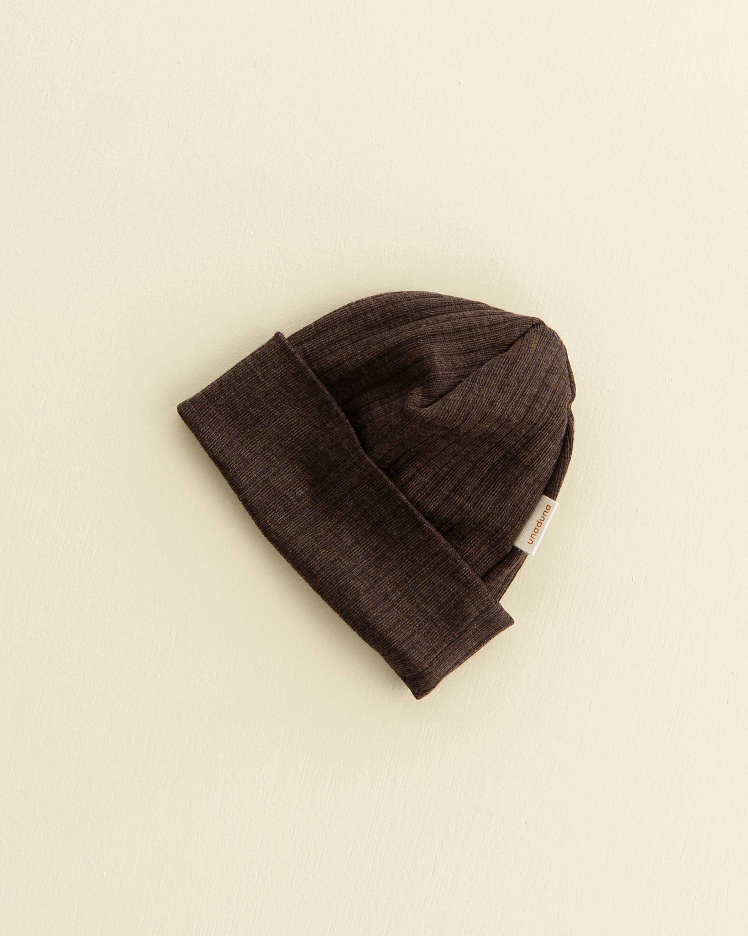 Beanie Rippe Wolle/Seide - cocoa