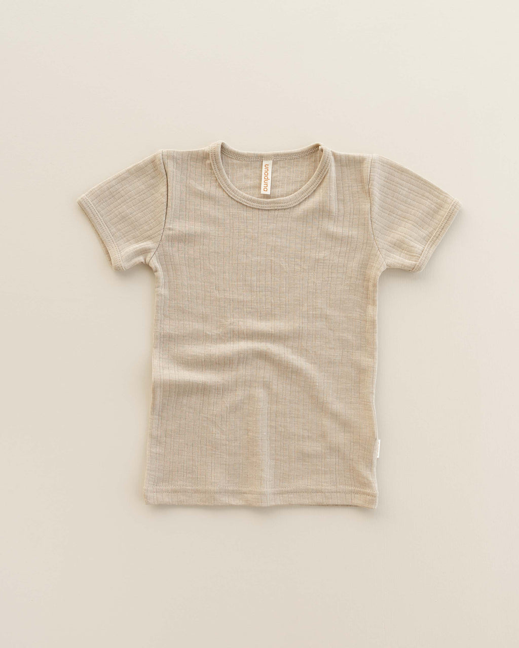 Kids Shirt short sleeves rib wool/silk - maca