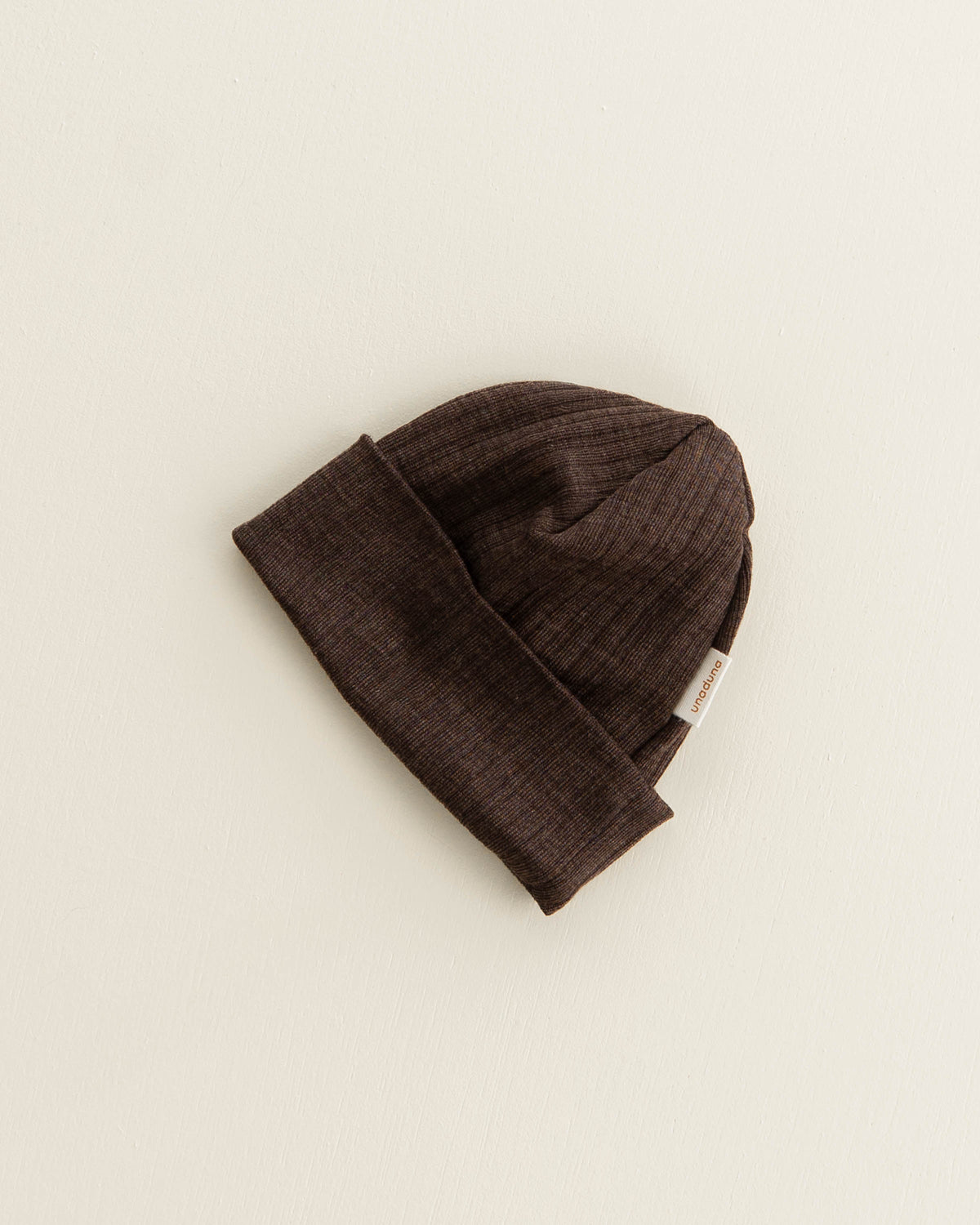 Baby hat rib wool/silk - cocoa
