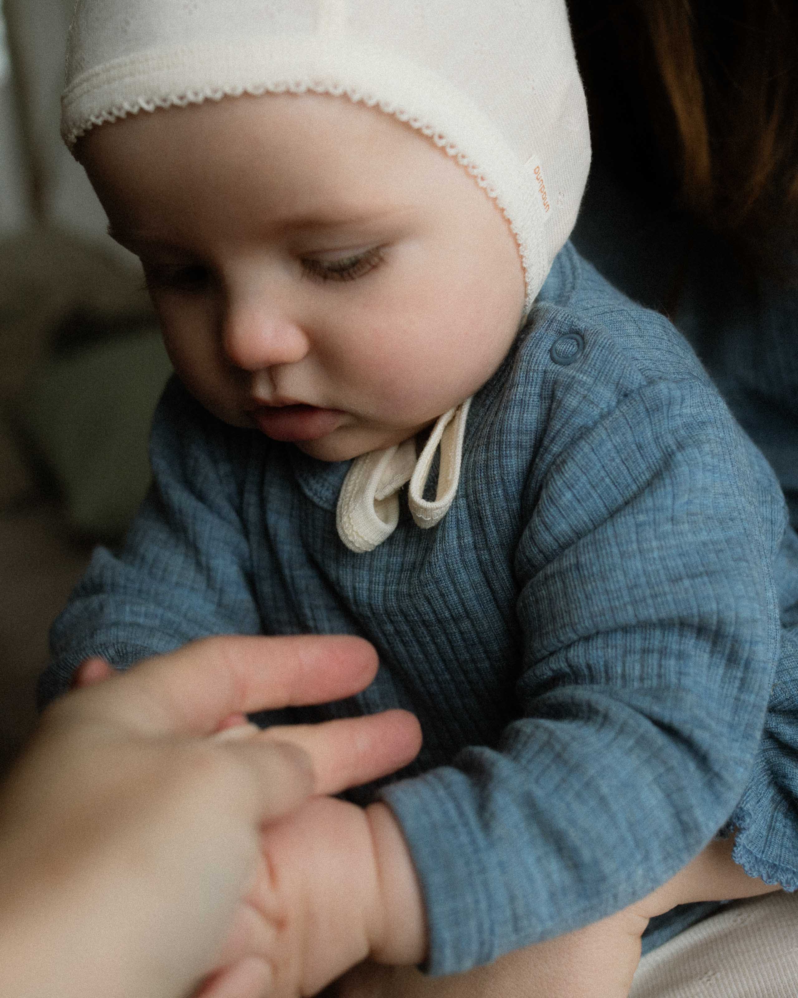 Babyhäubchen ajour aus wolle/seide - munkki