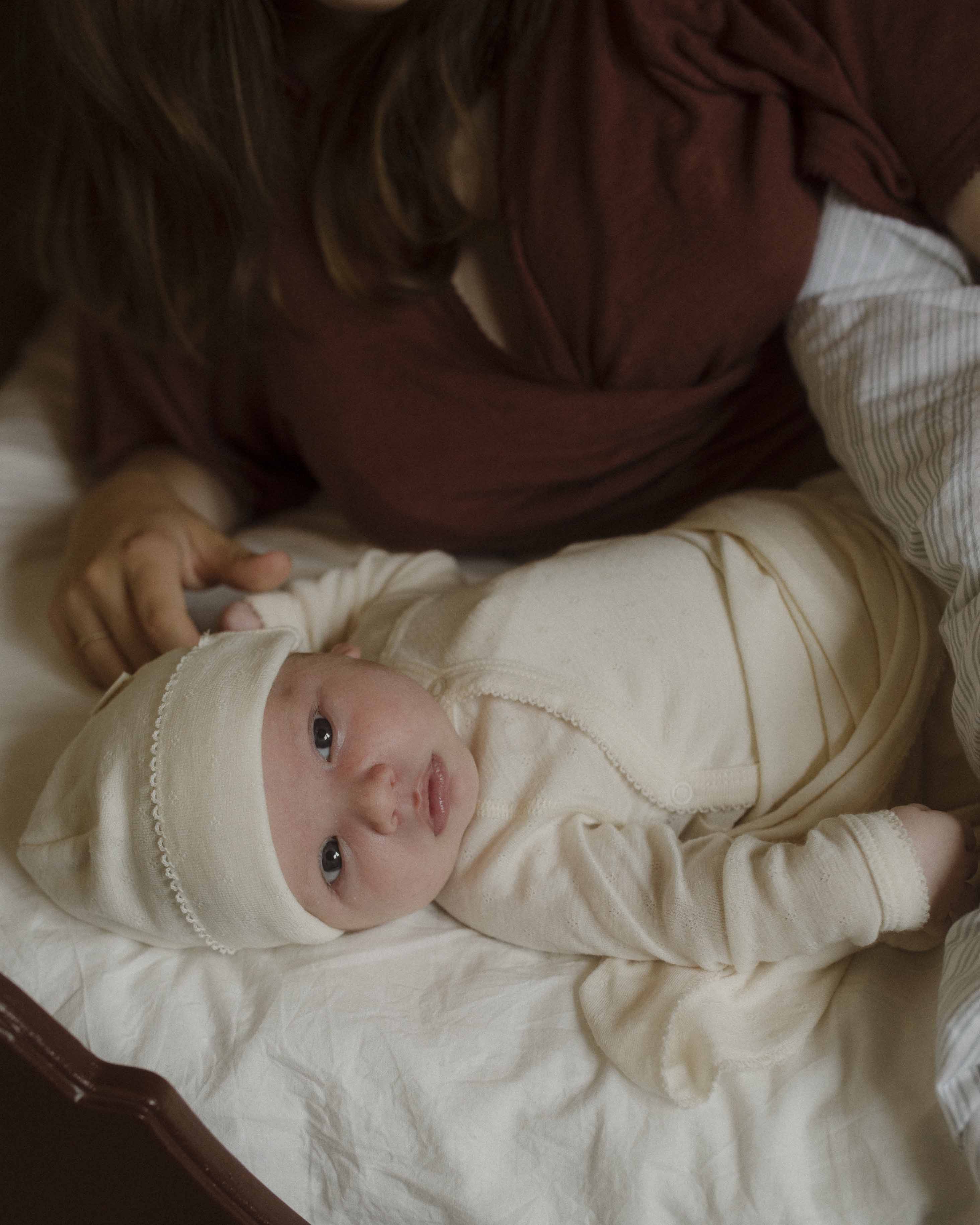 Baby hat pointelle wool/silk - munkki