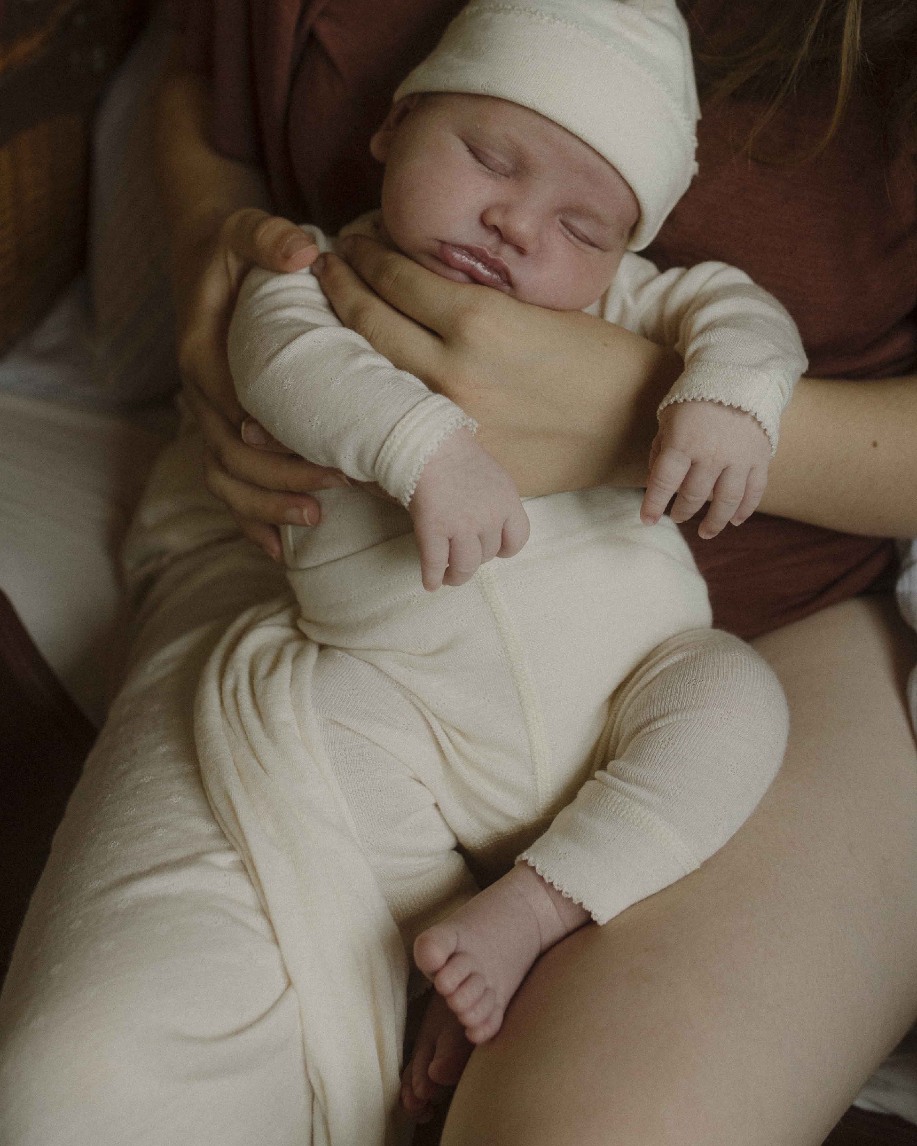Baby leggings pointelle wool/silk - munkki