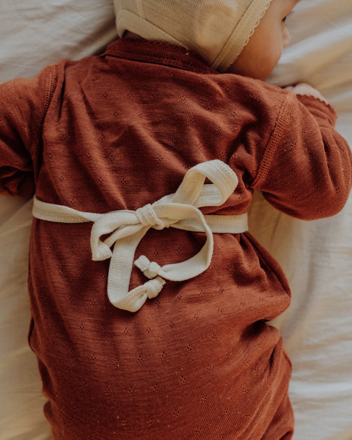 Unaduna baby haubchen natur wolle seide