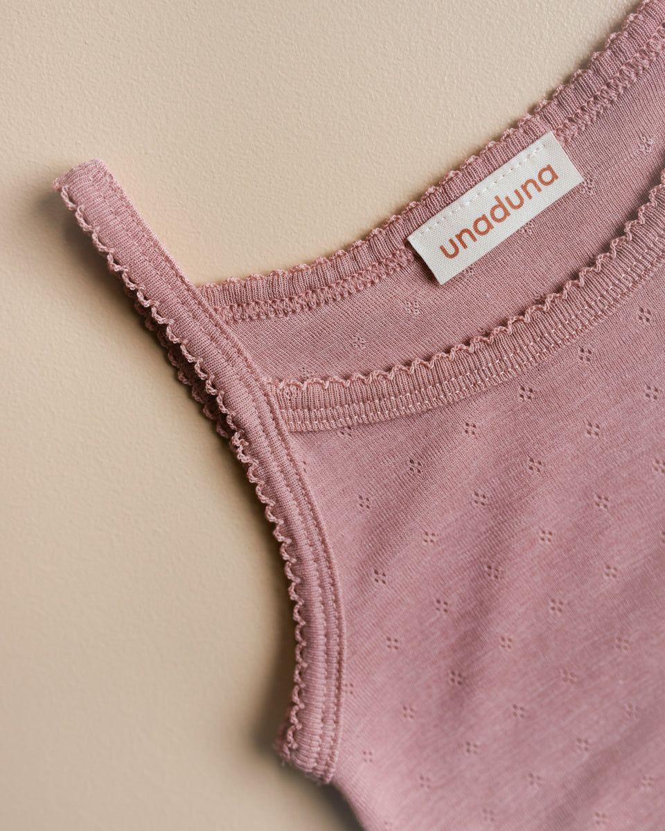 unaduna girls singlet wool silk cameo rose