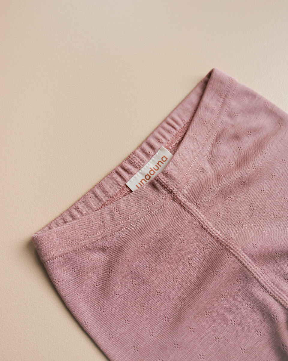 unaduna kids leggings wool silk cameo rose