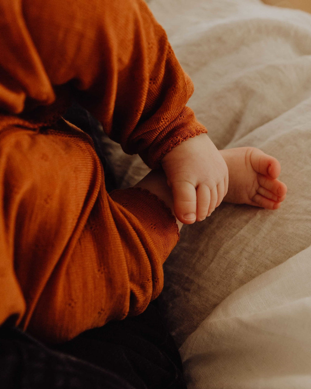 Unaduna wool silk onesie umbre pointelle